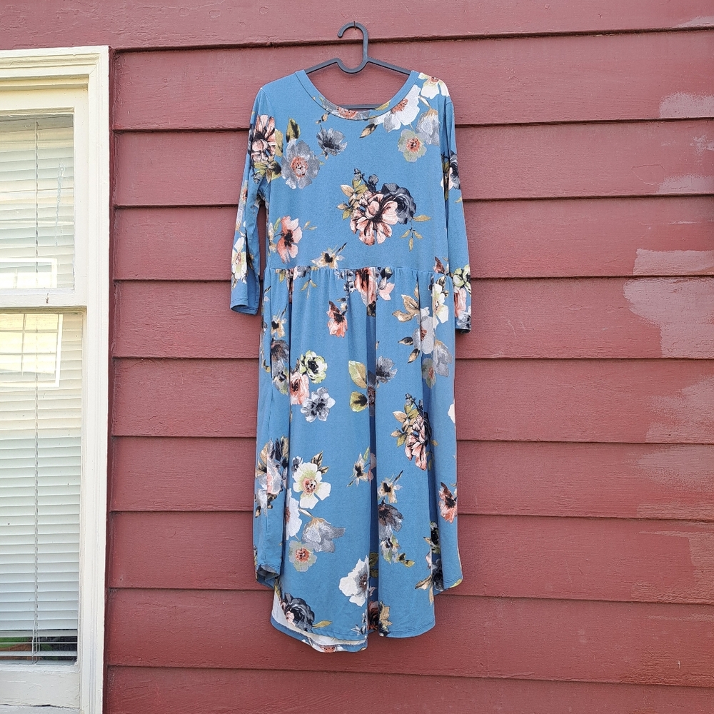 Floral Blue Dress